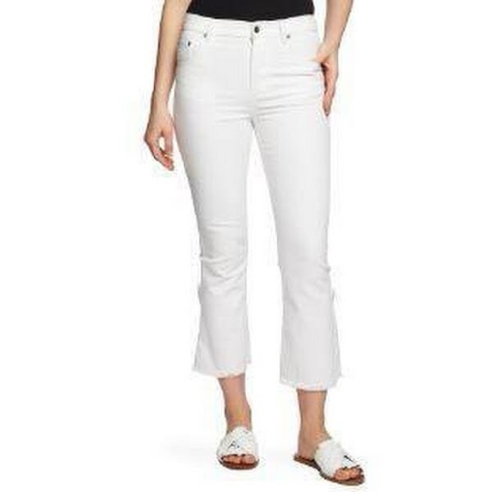 1. State Women's Cropped White kick flare jeans size 27 casual travel Vaca
